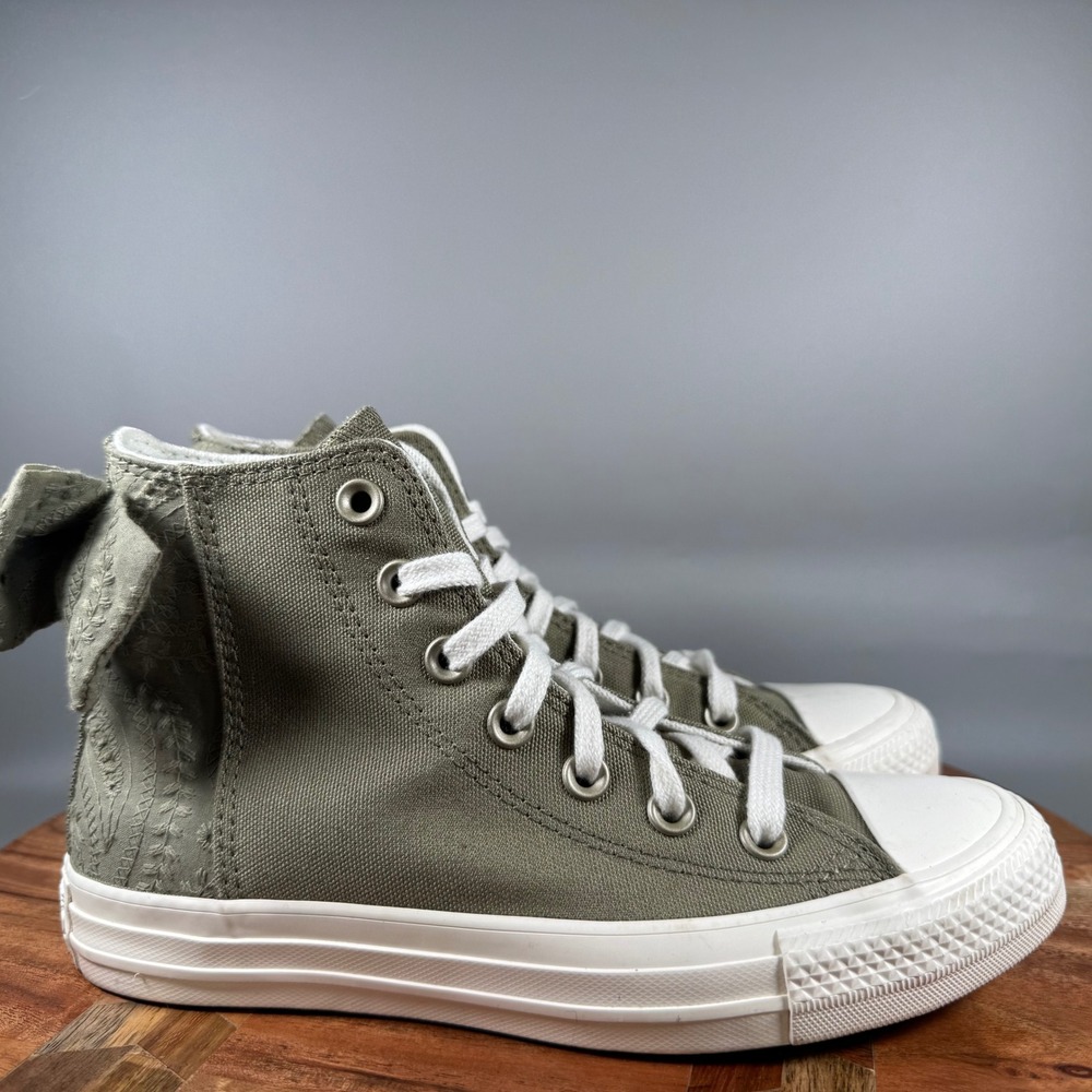 Converse Chuck Taylor All Star High Top Olive Green Bow Eyelet A10248F Women 6